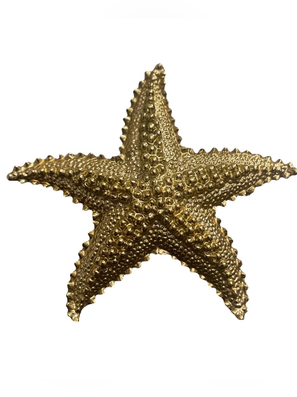 Vintage Starfish Brooch Pin Gold Tone Ocean Statement